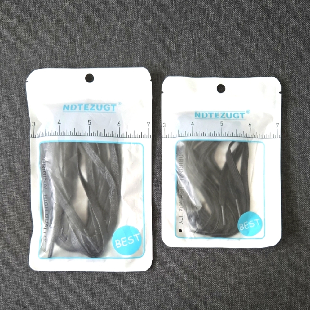 💥2 Sets Black Shoelaces Flat 63" And 47"
